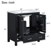 30" Bathroom Vanity Set With Drop In Sink, 2 Doors, 1 Drawer, Waterproof Paint Solid Wood Frame Bathroom Storage Cabinet - 4 of 4