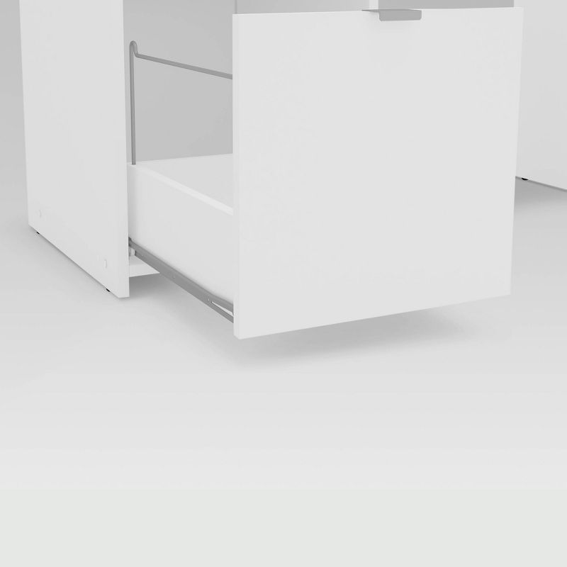 Cambridge 3 Drawer Writing Desk with Shelf White - Polifurniture, 4 of 7