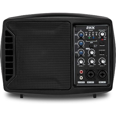 LyxPro SPA-5.5 Small PA Speaker Monitor Class-D Amplifier 3 Channel Mixer 3 Band EQ, Powerful Compact Active Speaker System amp with mixer 48V Phantom Power