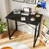 FONTOI Modern Writing Desk X-Shaped Reinforcement Legs Home Office Computer Table Sleek Design for Small Spaces Bedroom, Black, 34.44"*22.44"*2.36" - 4 of 4