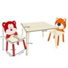 SEVOBAL Kids Table Sets, 3-Piece Wooden Activity Table with Animal Theme Chairs for Toddler Playroom, Beige, 27.56"*26.38"*3.74" - 4 of 4