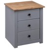 vidaXL Bedside Cabinet Gray 18.1 in.x15.7 in.x22.4 in. Pinewood Panama Range - 4 of 4