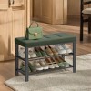 Shoe Bench, Storage Bench, Entryway Bench with Cushion, Shoe Shelf with Seat, Storage Organizer with Foam Padded Seat Linen Metal Frame - 4 of 4