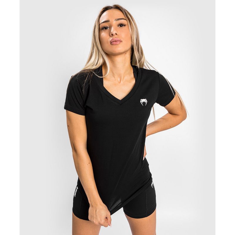 Venum Women's Essential V-Neck T-Shirt - Black, 1 of 3