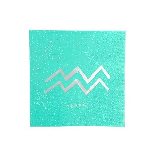 Jollity & Co. - Zodiac Aquarius Large Napkins - Pack of 16 Paper Napkins - 1 of 3