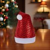 Unique Bargains Christmas Hat Sequin Hat Polyester Non-Woven Fabric Red 11.02"x14.96" 1 Pc - 2 of 4