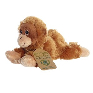 Aurora Small Eco Softies Orangutan Eco Nation Eco-Friendly Stuffed Animal Brown 8" - 1 of 4