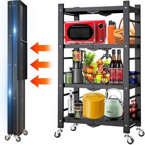Musment Storage Shelves, 15.35"W x 15.35"D x 62.20"H Closet Organizers and Storage Foldable Metal Shelving Units  for Garage Kitchen - 1 of 4