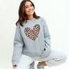 Simply Sage Market Women's Graphic Sweatshirt Leopard Baseball Heart - 2 of 3