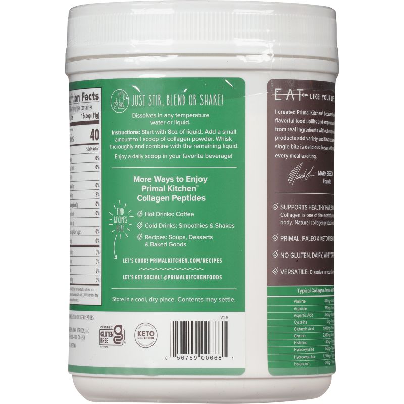 Primal Kitchen Grass Fed Collagen Peptides Supplement Powder - 1.2lbs, 5 of 14
