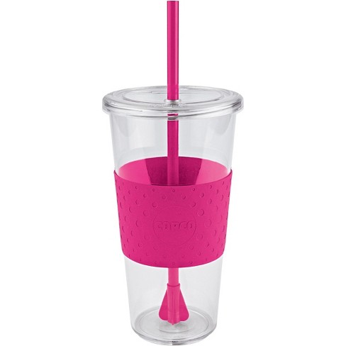 Copco Sierra 24 Ounce Iced Beverage Tumbler Cup with Straw & Spill  Resistant Lid, BPA Free - Hot Pink 2510-9976