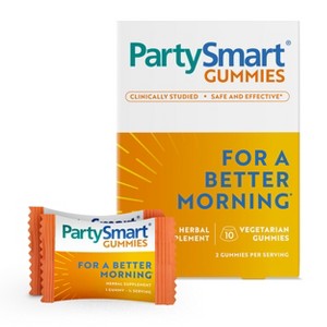 Himalaya PartySmart Gummies, 2 Gummies for a Better Morning, Plant-Based, Vegan, Gluten Free, 10 Gummies, 250 mg per Serving - 1 of 2