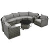 Nestfair 9pc Wicker Patio Conversation Sofa Set with Cushions and Coffee Table - image 3 of 4