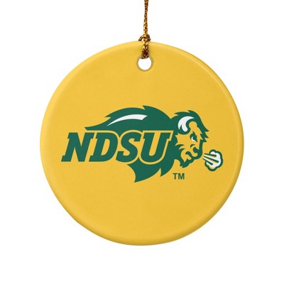 North Dakota State Bison Logo Secondary Porcelain Holiday Christmas Tree Ornament