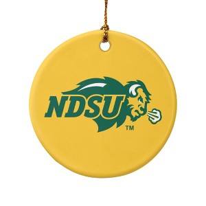 North Dakota State Bison Logo Secondary Porcelain Holiday Christmas Tree Ornament - 1 of 4