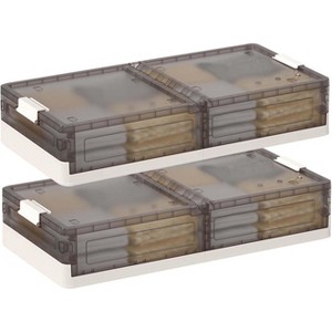 Acekool Under Bed Storage Containers with Wheels, Stackable Storage Bins with Lids, Pull-Out Organizer for Bedroom, Dorm, Closet, 2 Pack - 1 of 4