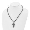 Black Bow Jewelry Men's Stainless Steel & Leather Antiqued Snake Cross Necklace, 20 Inch - 2 of 4