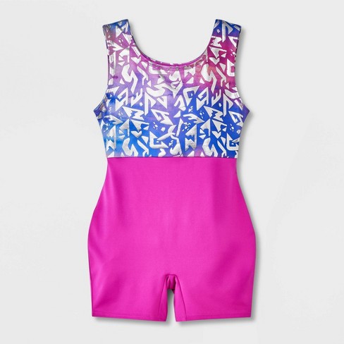 Girls' Gymnastics Ombre Leopard Biketard - Cat & Jack™ Xl : Target