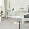 Lirago Tempered Clear Bent Glass Side Table-Multi-Purpose Transparent Sofa Table for Living Room & Outdoor 15.8"D * 19.72"L * 17.72"H - 4 of 4