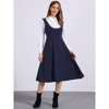 INSPIRE CHIC Women's Lace Trim Button Decor Overalls Midi Pinafore Dress with Pockets - 4 of 4