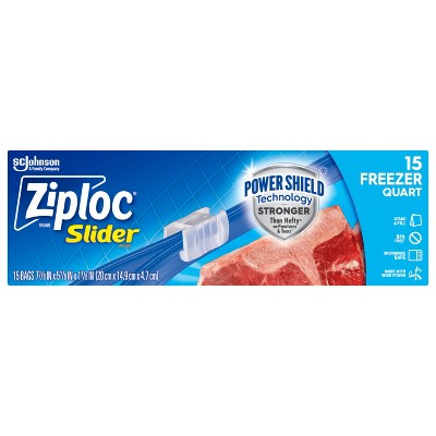 Ziploc Slider Quart Freezer Bags - 15ct