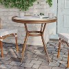 Flash Furniture Lourdes Indoor/Outdoor Commercial Bistro 31.5" Table, PE Rattan, Glass Top, Bamboo Print Aluminum Frame - 2 of 4