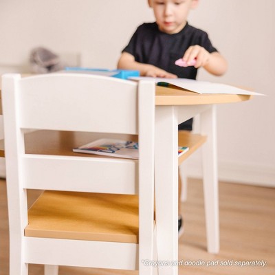Light Wood and White Round Kids Table with Chairs Set