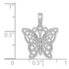 Black Bow Jewelry 14k White Gold Polished Cutout Butterfly Pendant, 16mm - 4 of 4