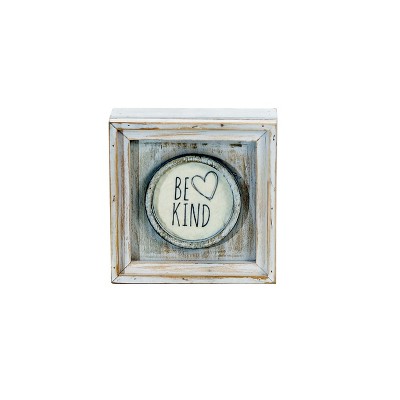 VIP Wood 4 in. White Be Kind Sign