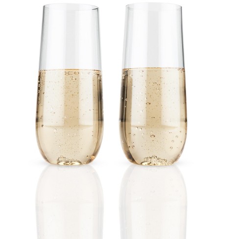 True Flexi Champagne Flutes, Clear Plastic Tumblers, Flexible Stemless