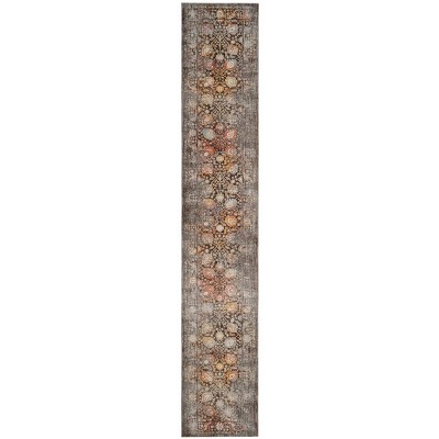Vintage Persian Multicolor Synthetic Runner Rug
