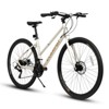DSVIMOY Road Bikes, Hybrid Bike for Adult, 21-Speed Road Bicycles Carbon Steel Frame, Dual-Disc Brakes, Cream, 68.1*27*39.7 - 4 of 4