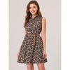 INSPIRE CHIC Women's Floral Sleeveless Half Placket Mini Belted Summer Dress - 2 of 4
