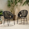 Modern Outdoor Rattan Chair Set – Sleek Design with Durable Iron Frame, Set of 2 - 2 of 4