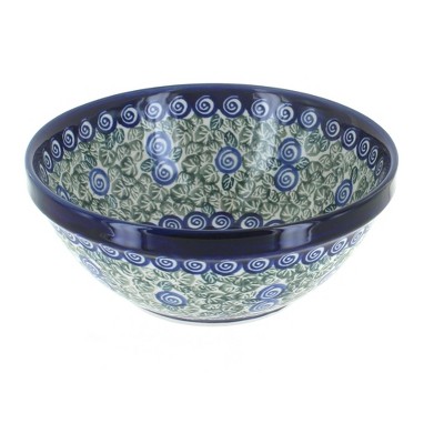 Blue Rose Polish Pottery Seaside Swirl Small Serving Bowl