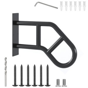 18 in. x 3.2 in. Wall Mounted Black Steel U-Shaped Stair Railing Kit for 1-3 Steps - 1 of 4