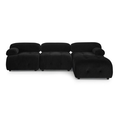 NicBex Upholstered Modular Sectional Sofa L-Shaped Modern Comfy Sofa Couch with Button Tufted Designed and Reversible Ottoman for Living Room