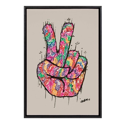 Louis Vuitton Inspired Peace Sign Framed Print – Artformed