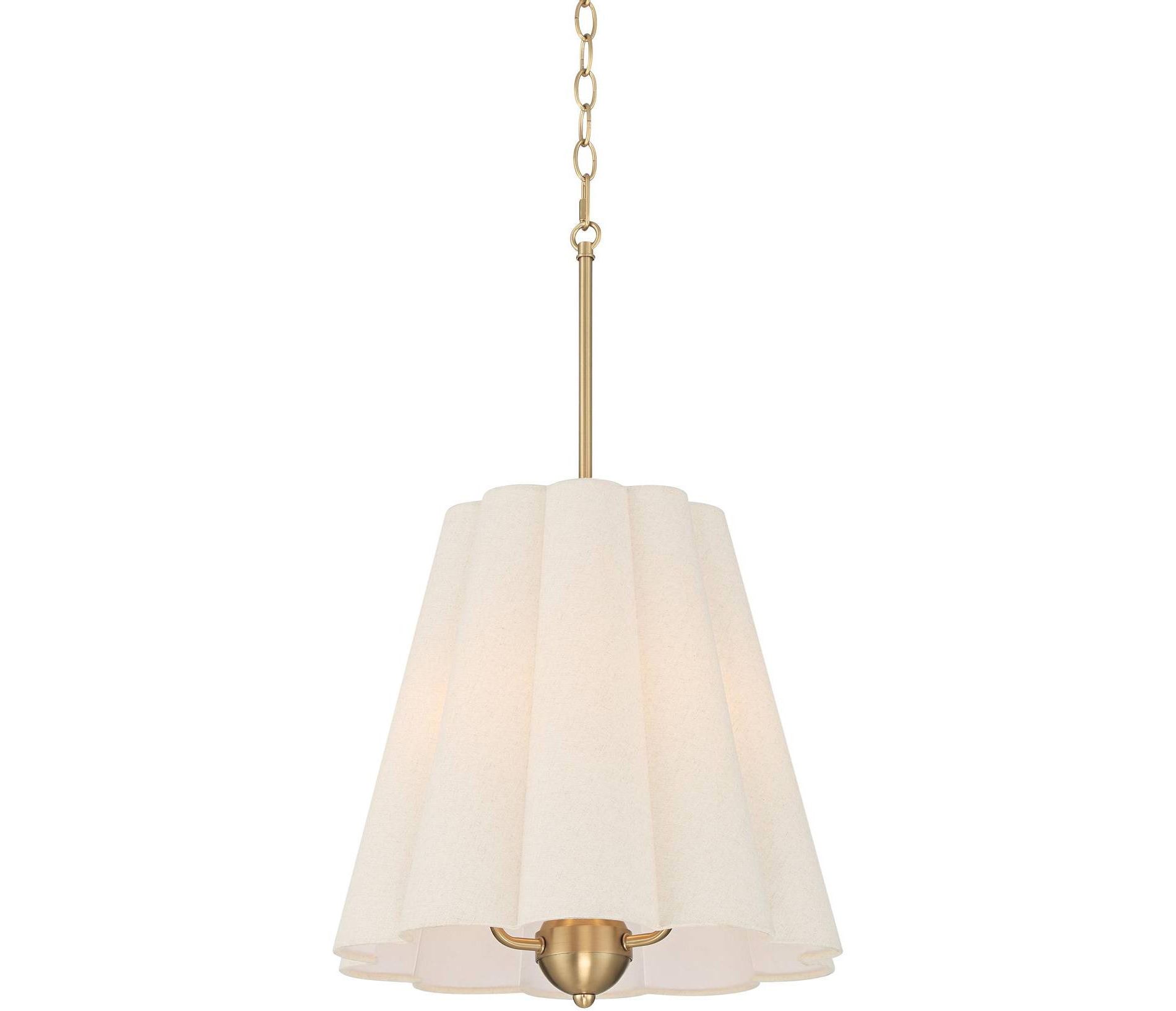 Possini Euro Design Possini Euro Adama 15 3/4"W Satin Brass 3-Light Shade Pendant Light