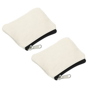 Unique Bargains Canvas Portable Change Coin Purse Pouch with Zipper 2 Pcs - 1 of 4