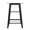 INFURNIC Desks Contemporary Metal Glass A Frame Writing Desk with Shelving and Narrow Design, Black, 46"*19"*29" - 4 of 4