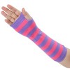 Allegra K Women's Stripe Print Knitted Fingerless Elbow Length Gloves Warmers One Size 1 Pair - 2 of 4