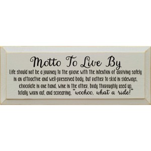 Slickblue Woohoo What a Ride Wall Sign – Wine & Chocolate Life Quote – Rustic Wood Decor for Home – 7x18, Color Options - 1 of 3