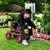 Tangkula Rolling Garden Cart Work Seat Height Adjustable Swivel Stool Cart with Removable Cushion & 2 Steering Handles - 2 of 4