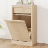 Tilt Out Trash Cabinet, Modern Trash Cabinet with 10 Gallon Storage, Hidden Freestanding Garbage Can Cabinet for Kitchen Dining Room - 2 of 4