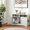 Costway 43" Hidden Cat Washroom Furniture with Storage Double Rooms Scratching Board - 4 of 4