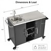 Lycvki 55.5" Metal Outdoor Kitchen Cart with Sink and 4 Lockable Wheels for Pizza Prep & BBQ - 4 of 4
