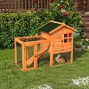 Tangkula Wooden Chicken Coop Outdoor & Indoor Small Rabbit Hutch w/ Run - 2 of 4