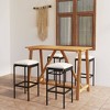 vidaXL Patio Bar Set Bar Table and Stools Patio Furniture Set with Cushions - Black 5 Piece - 2 of 4