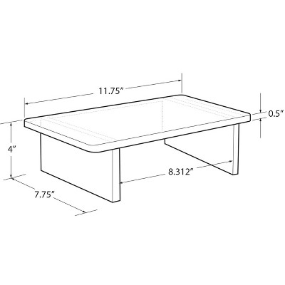 Clear Acrylic 11.75"W x 7.75"D x 4"H Deluxe Riser with Bumpers